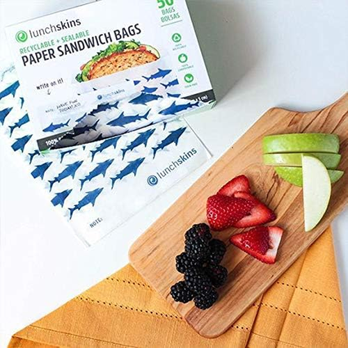 Recyclable & Sealable Paper Sandwich Bags – 50 Count | Shark Design | Eco-Friend - Picture 5 of 12