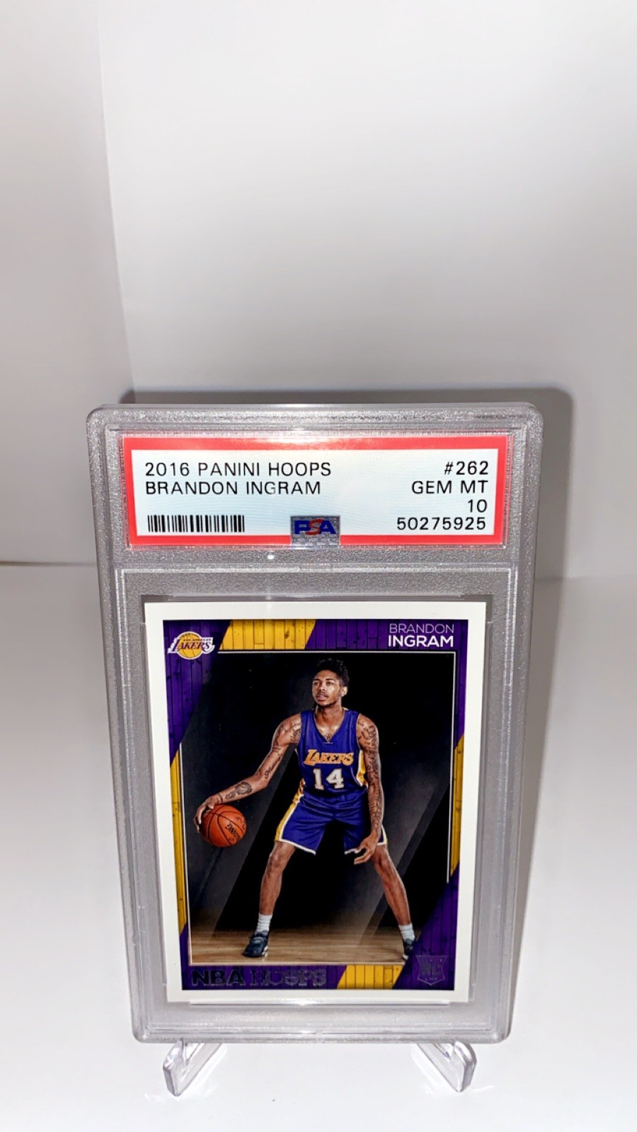 Brandon Ingram Rookie 2016-17 Panini NBA Hoops PSA 10 Lakers/Raptors