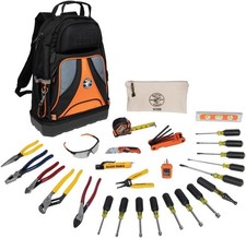 Klein Tools 80028 28pc Hand Tool Kit w/ Pliers, Screwdrivers, Backpack