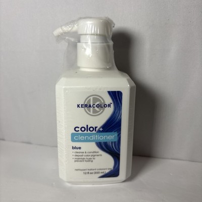 Keracolor Clenditioner Blue 12oz, 3-in-1 Semi Permanent Hair Dye & Conditioner 