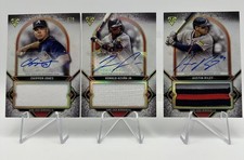 2024 Topps Triple Threads Braves /9 Jones Acũna Jr Riley GAME USED MEM AUTO 🔥⚾️