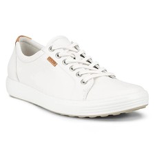 ECCO Women's Soft 7 White Leather Lace-Up Sneaker 10 New