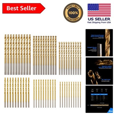 Titanium-Coated 60-Piece High-Speed Steel Drill Bits Set for Precision Drilling