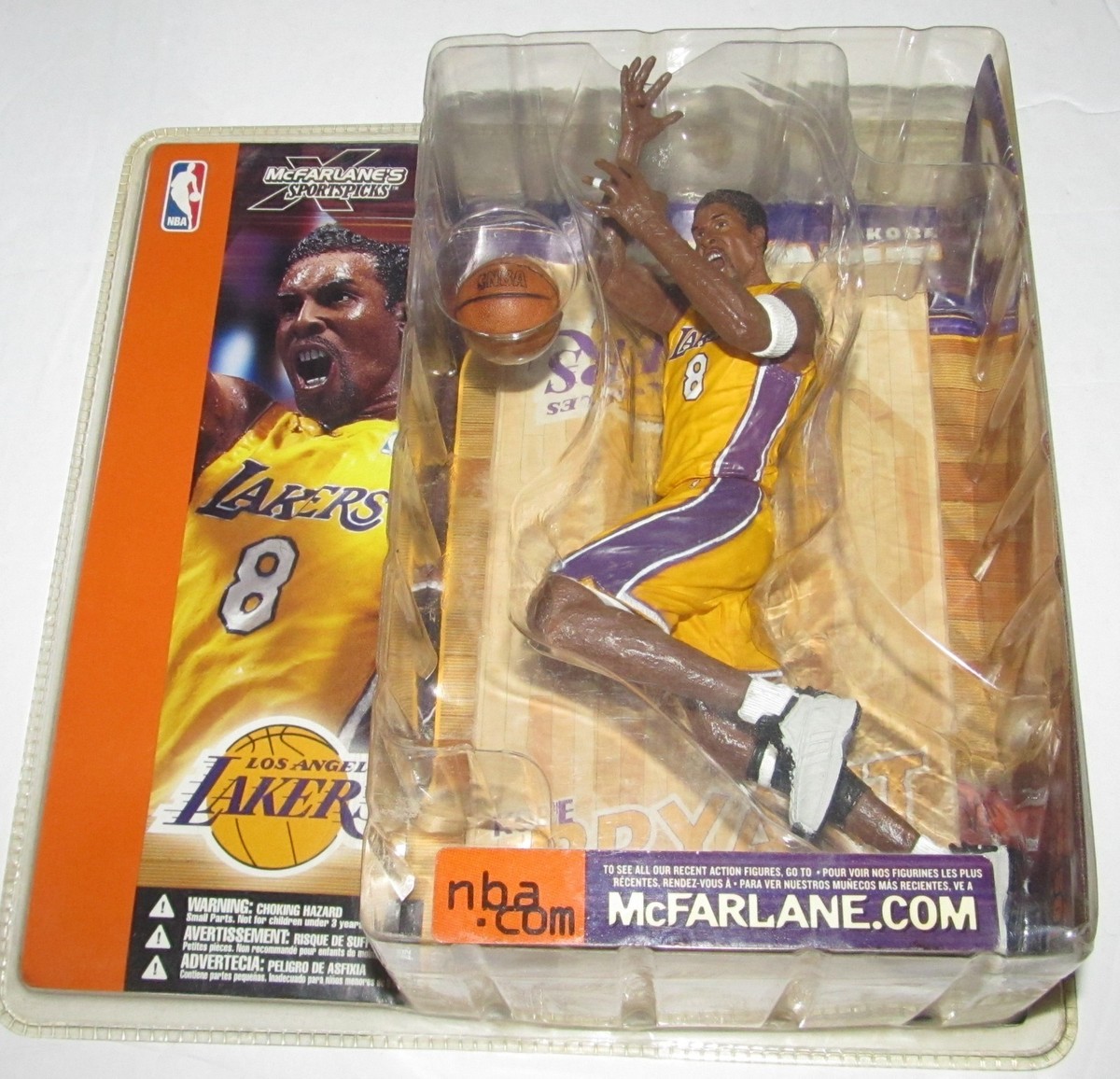 McFarlane 2002 Series 1 Kobe Bryant #8 LA Laker Yellow Jersey w