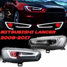 Led Drl Demon Eye Projector Headlight Sequential For Mitsubishi Evox 2008-2017 Led Drl Demon Eye Projector Headlight Sequential For Mitsubishi Evox 2008-2017