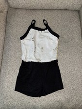 Weissman Black  White Dance Costume Dress Up Sequins 12455 All Shook Up M MC