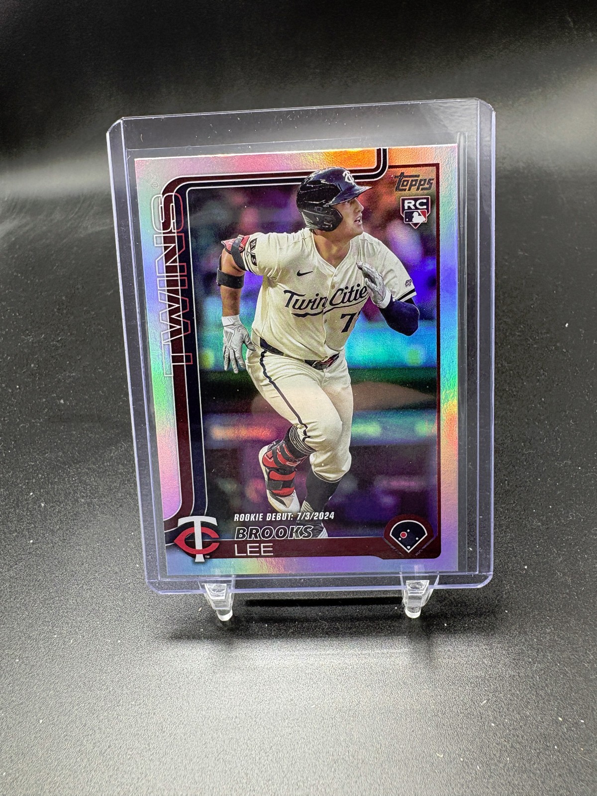 Brooks Lee Rookie Debut Rainbow Foil - 2025 Topps Update Series #US243 Twins