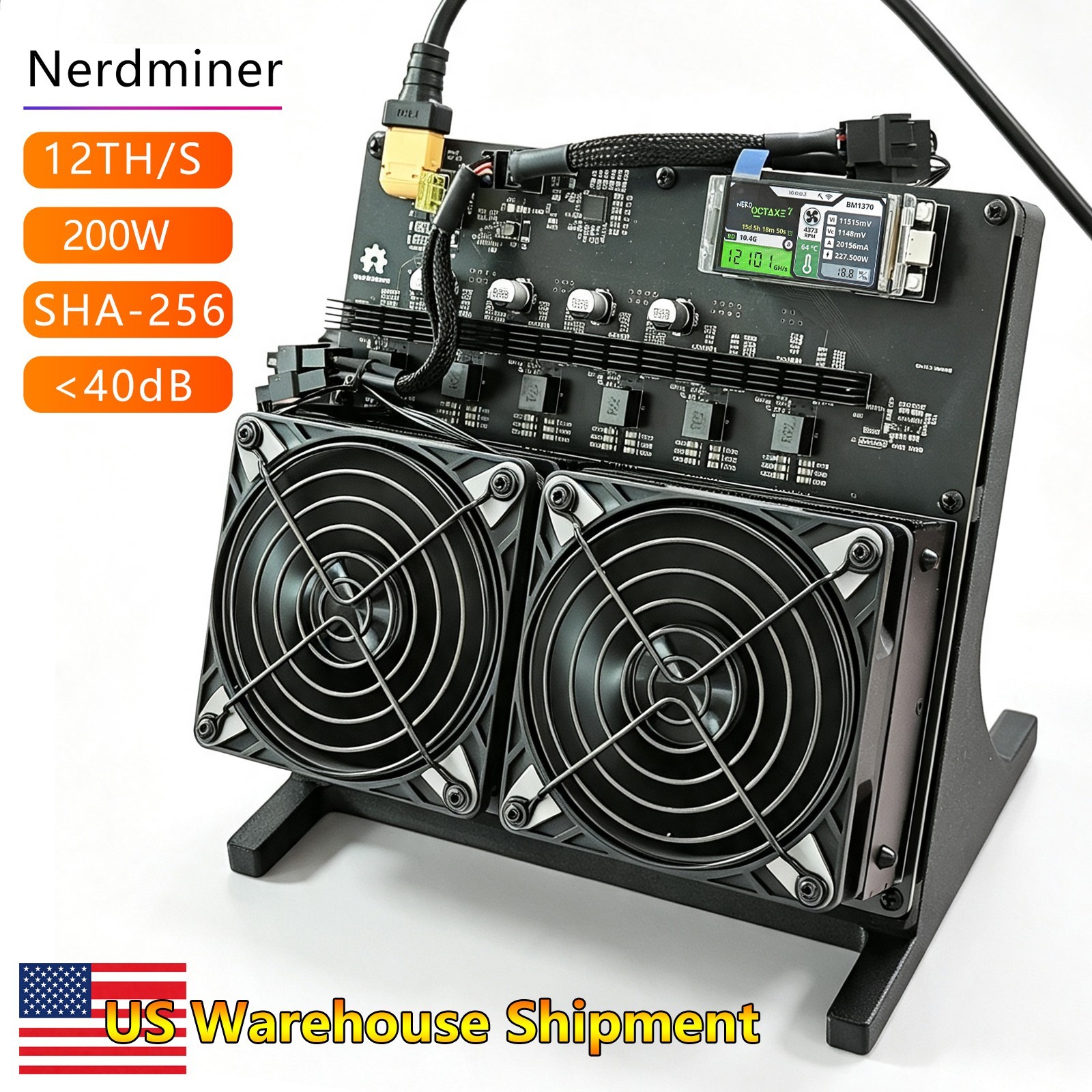12TH/s Bitcoin Miner 200W Silent Home ASIC Miner SHA256 Desktop Mining Machine