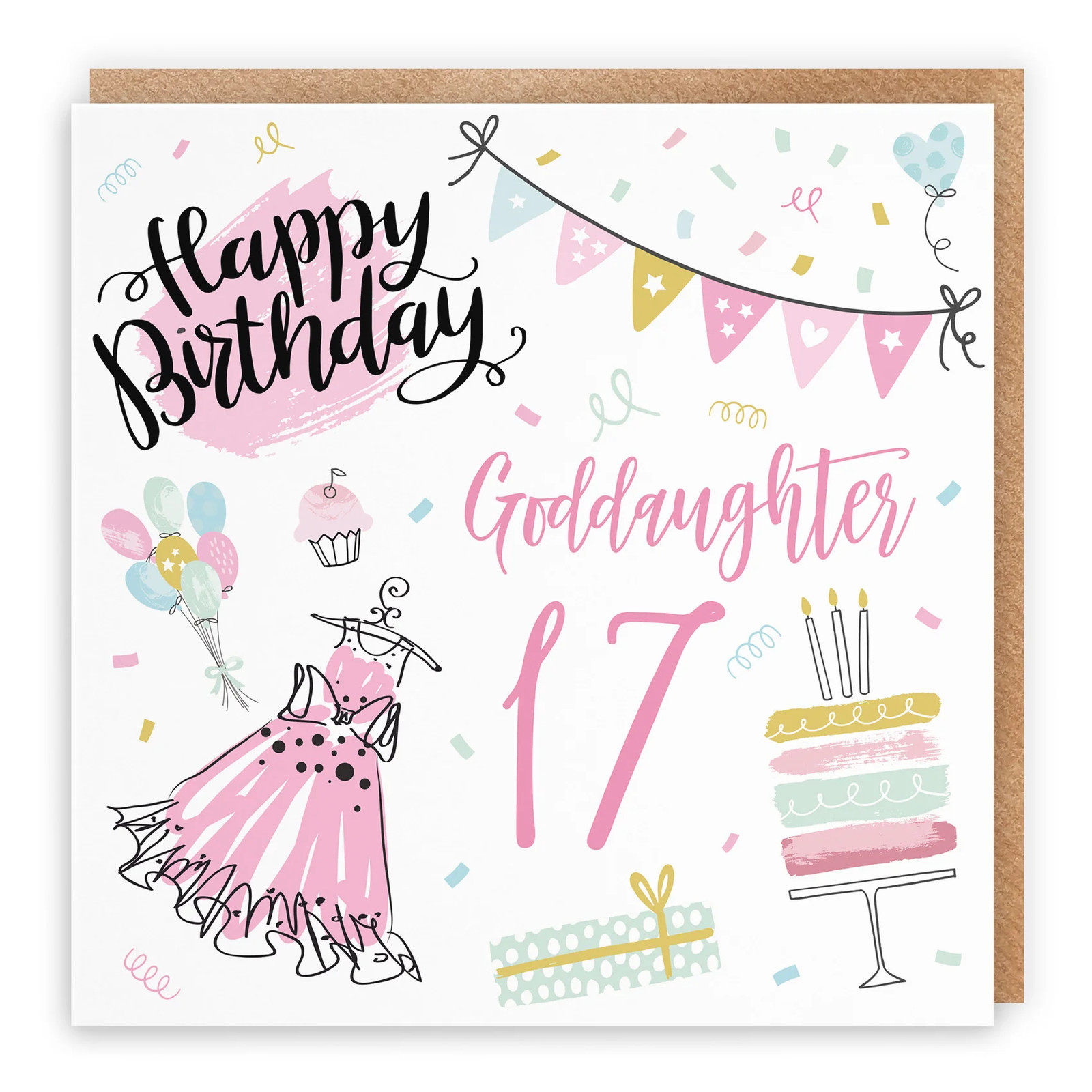 17th Goddaughter Birthday Card Party