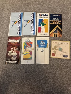 Vintage Paint Colour Cards/ Colour Charts Decorating Crown/leyland/sadolin Etc 1