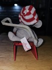 Vintage Annalee Mouse on Wood Sled Doll Red White Hat 5" — photo 4