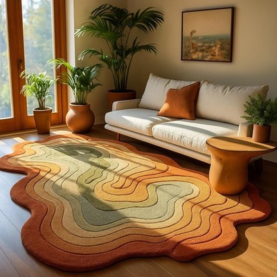 Handmade Rug | Irregular Rug | Wool Rugs | Living Room Rug | Tufted A368