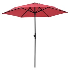 Yescom 7.5Ft Patio Umbrella with Button Strap Garden Parasol for Yard Pool Red