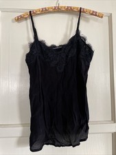 Abercrombie Fitch Navy Blue Lace Cami Tank Top Sz XS Coquette Y2K