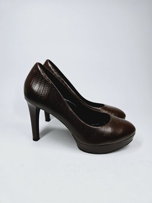 ROCKPORT BRAUNE LEDER-PUMPS MIT ABSATZ UND ADIPRENE VON ADIDAS GRÖSSE UK 7
