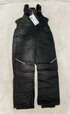 SwissTech Kids Black Snow Bib Pants Insulated Pockets Winter Skiing