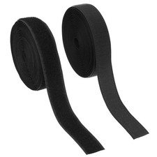 Sew on Hook and Loop Tape, 1 Inch Nylon Fastener Strips 5 Yards Black