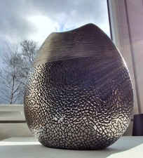 Silver Multi Textured Flower Vase