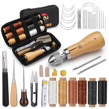 40pcs Sewing Awl Kit with Bag, Portable Awl Tool Stitching with Instructions,...