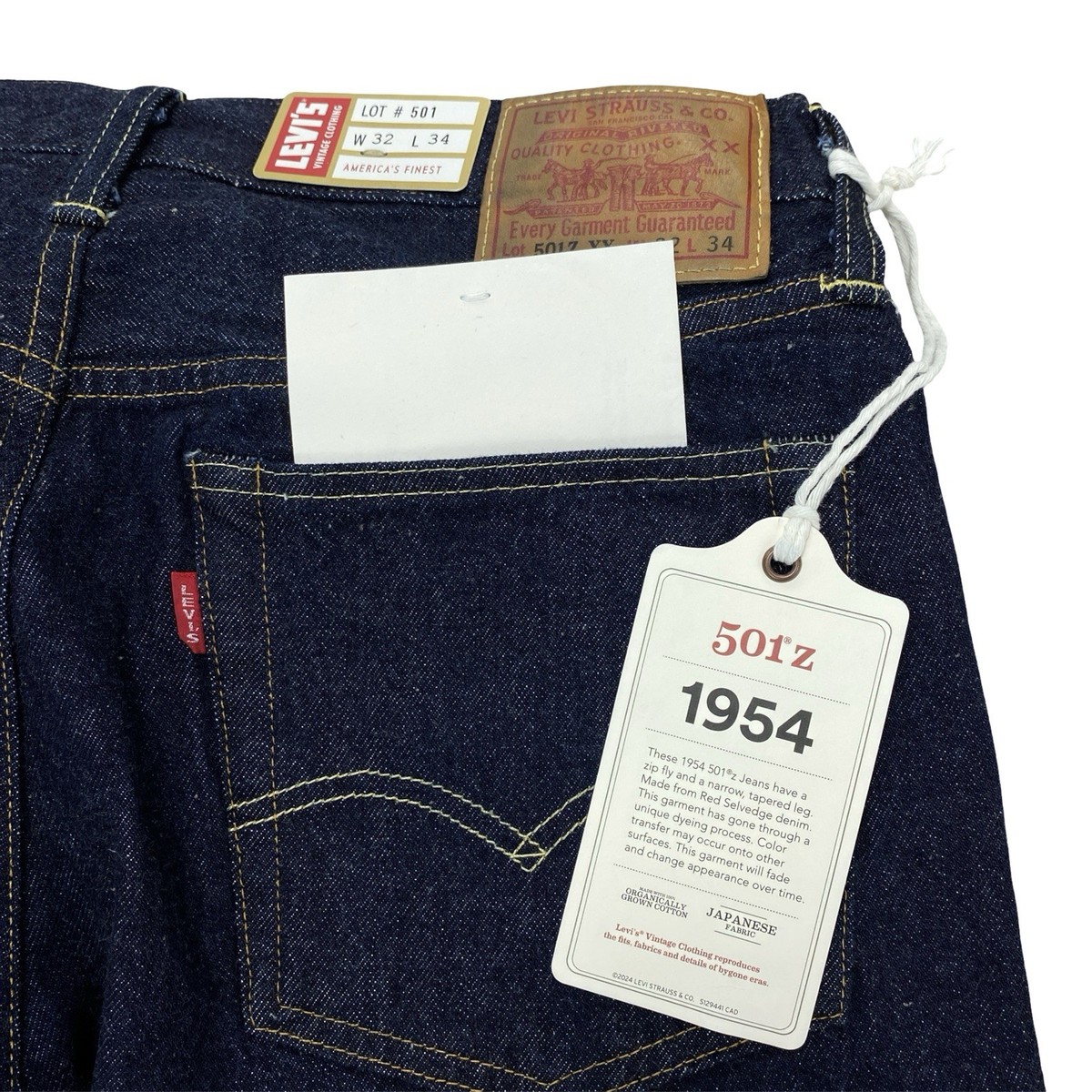 Levi's Vintage Clothing 1954 501 Z Selvedge Jeans Size 32 x 34