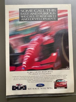 Ford Motorsport We Race You Win Indy Car Taurus 1997 Vintage Ad Werbung Reklame