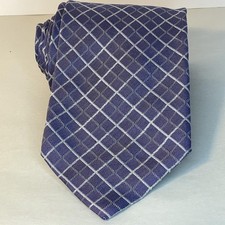 Burberry London Tie Mens Purple Silk Windowpane Check Necktie Classic Pattern