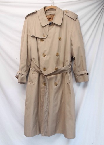 VTG Burberry Men's Double Trench Coat Tan with Removable Wool Tartan Lining - Image 1