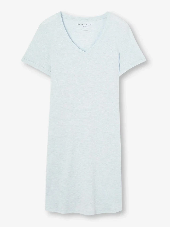 DEREK ROSE WOMENS SLEEP TEE - SMALL - MICRO MODAL - RRP. £180 - BLUE NIGHTIE - Image 3 of 4