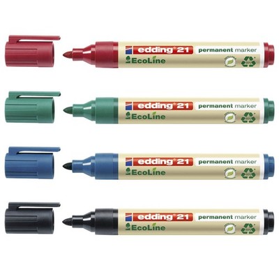 edding 21 EcoLine Permanentmarker farbsortiert 1,5 - 3,0 mm, 4 St.