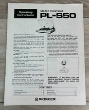 Vintage PIONEER PL-S50 Stereo Turntable Instr...