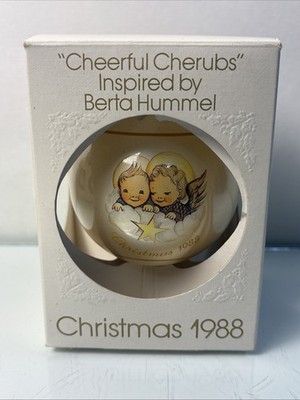 Schmid Cheerful Cherubs Christmas Ornament 1988 Berta Hummel w Box