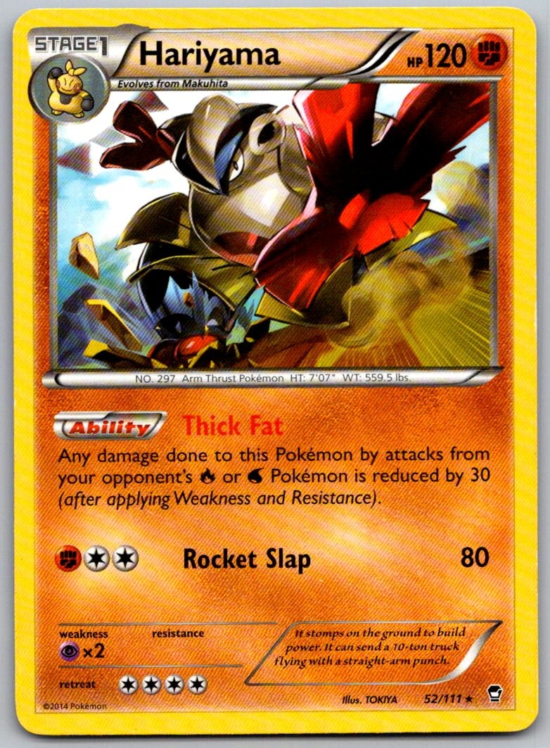 Hariyama 52/111 Rare Furious Fists Pokemon Lightly Played