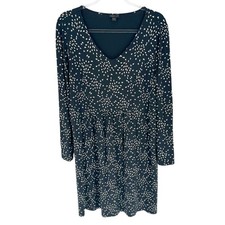 J Jill Wearver Collection Dress Womens Medium Black Long Sleeve V Neck Casual