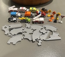 Driven by Battat Pocket Series Mini Vehicle Lot of 10 w/ Tracks Ramps Signs