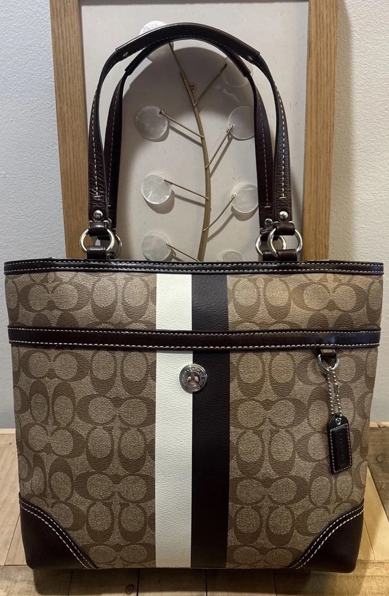 バッグ COACH Heritage Striped Large Tote Bag Coach Chelsea Tote Striped Bags & Handbags for Women for sale | eBay