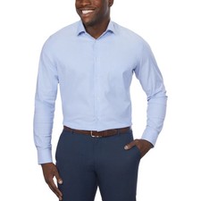 Calvin Klein Men  s Wrinkle Free Dress Shirt Light Blue Size L 16-16.5/34-35