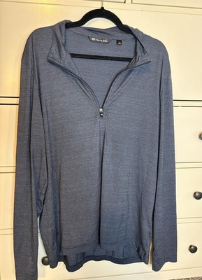 Travis Mathew Pullover Mens Blue Quarter Zip Stretch Breathable Size Large