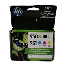 HP 950XL Black 951 Cyan Magenta Yellow Ink Pack Genuine New -Expired August 2022