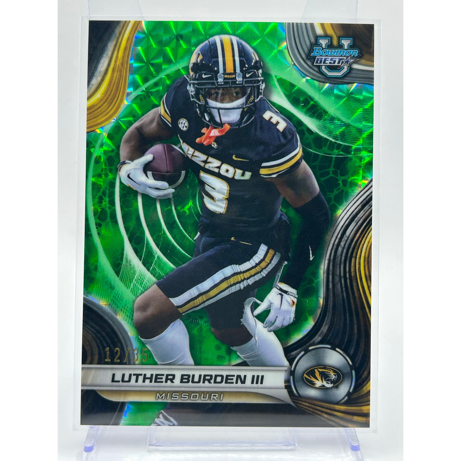 2024 Bowman’s Best U Luther Burden III Lime Green Geometric Refractor 12/35 SP