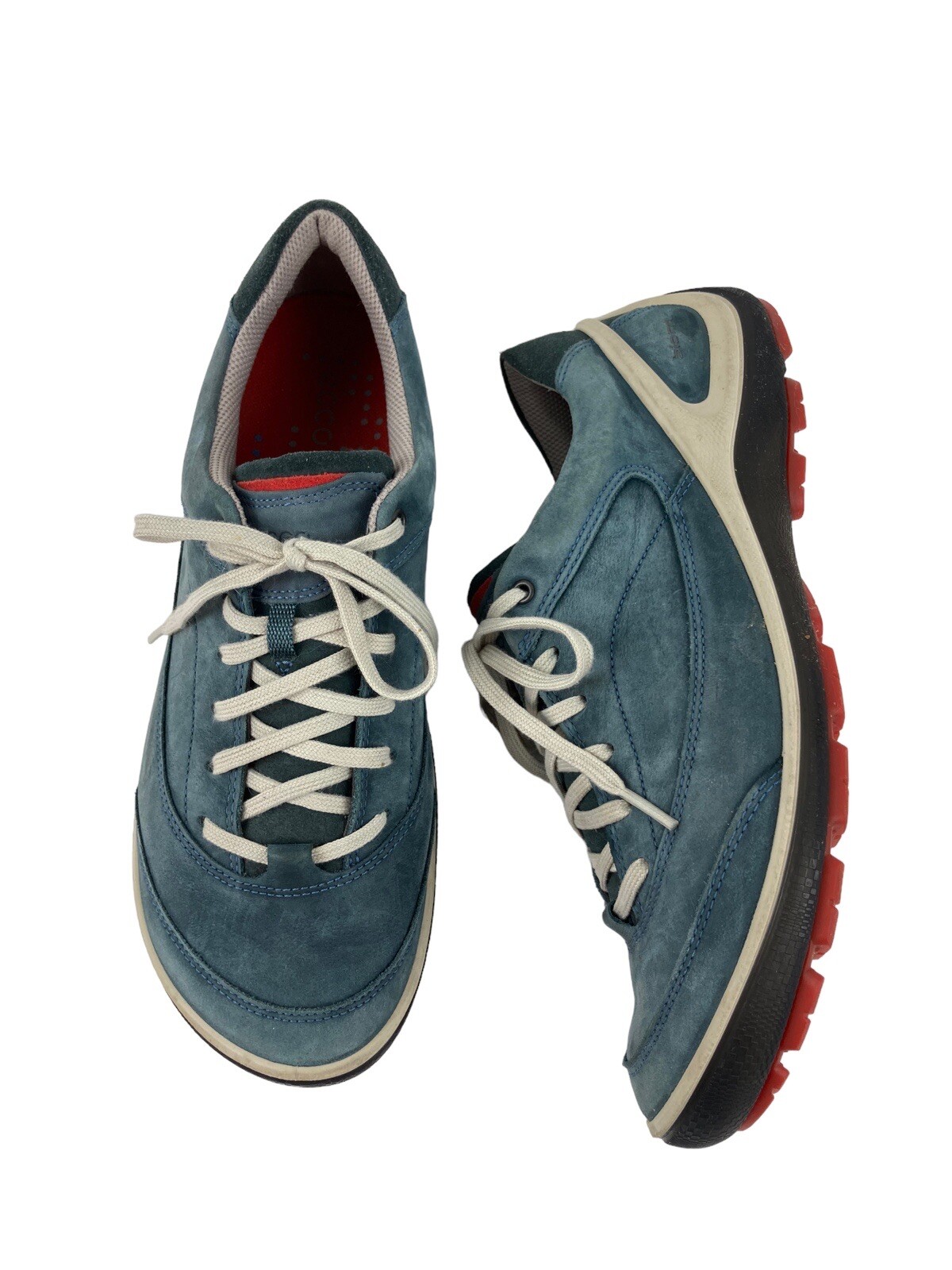 ECCO Womens Blue Suede Leather Comfort Tennis Shoes Womens EU 40 Lace