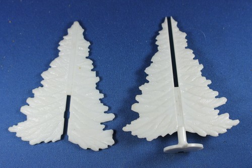 Plasticville - O/S TR-6 - 3 Spruce Trees - WHITE & Green - Excellent+++ - Picture 3 of 11