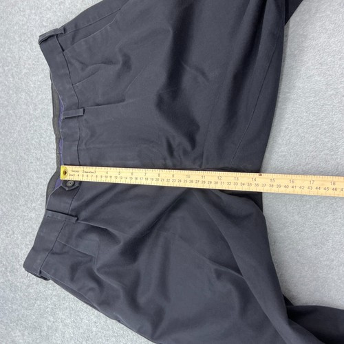 Croft Barrow Pants Mens 38X30 Black Chino Dress Pants Rolled Hem Office READ - Picture 8 of 13