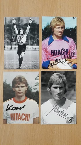 4 Autogrammkarten HSV Hamburger SV M. Kaltz, R. Kargus, A. Karow, F. Keller