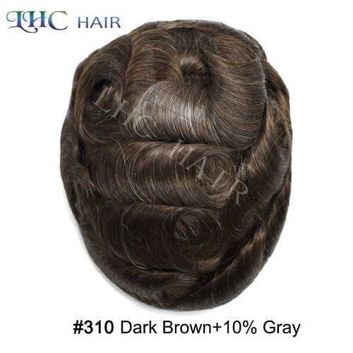 Thin Skin Mens Toupee Human Hair Replacement System V-looped 0.06mm PU Hairpiece - 第 31/86 張圖片
