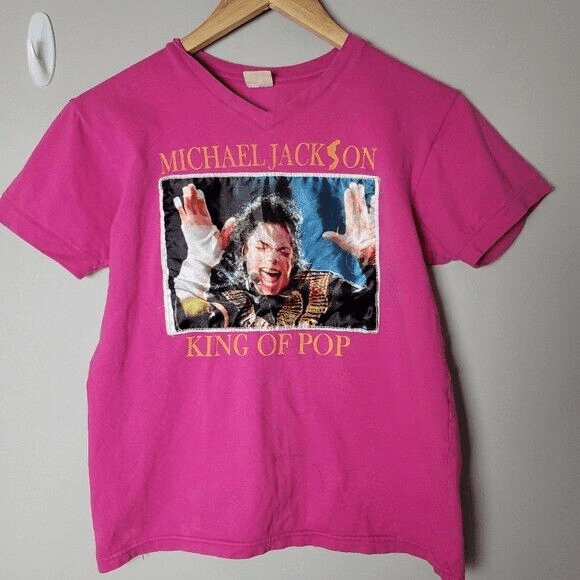 Vintage Michael Jackson King of Pop Pink Single Stitch Tshirt 