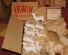 24 1950's Irwin 4 1/2" Plastic Christmas Reindeer NOS