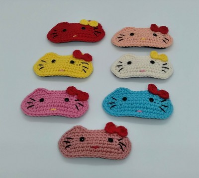 crochet kitty hair clip set of 2 | eBay display picture 1