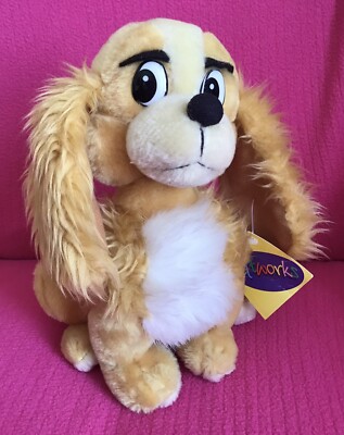 Giftworks skeptischer verdächtiger Spaniel Hund sitzend weiches Plüschtier 9 Zoll Etikett