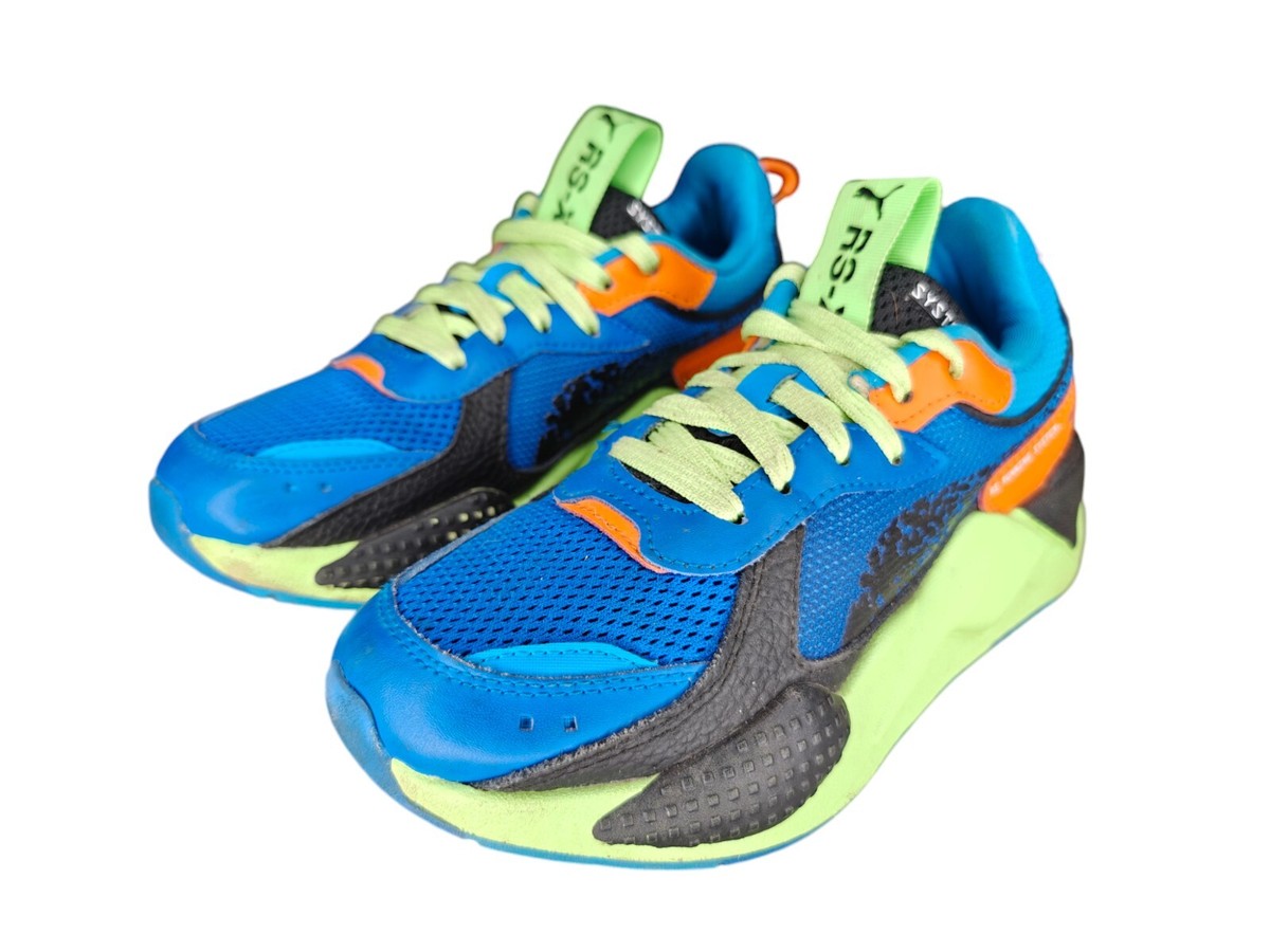 PUMA RS-X Blaster Future Shoes Blue Green Orange Sneaker Youth Size 5 | eBay