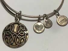 ALEX AND ANI~Silver Tone~*PATH OF LIFE*~Charm Adjustable Bangle Bracelet